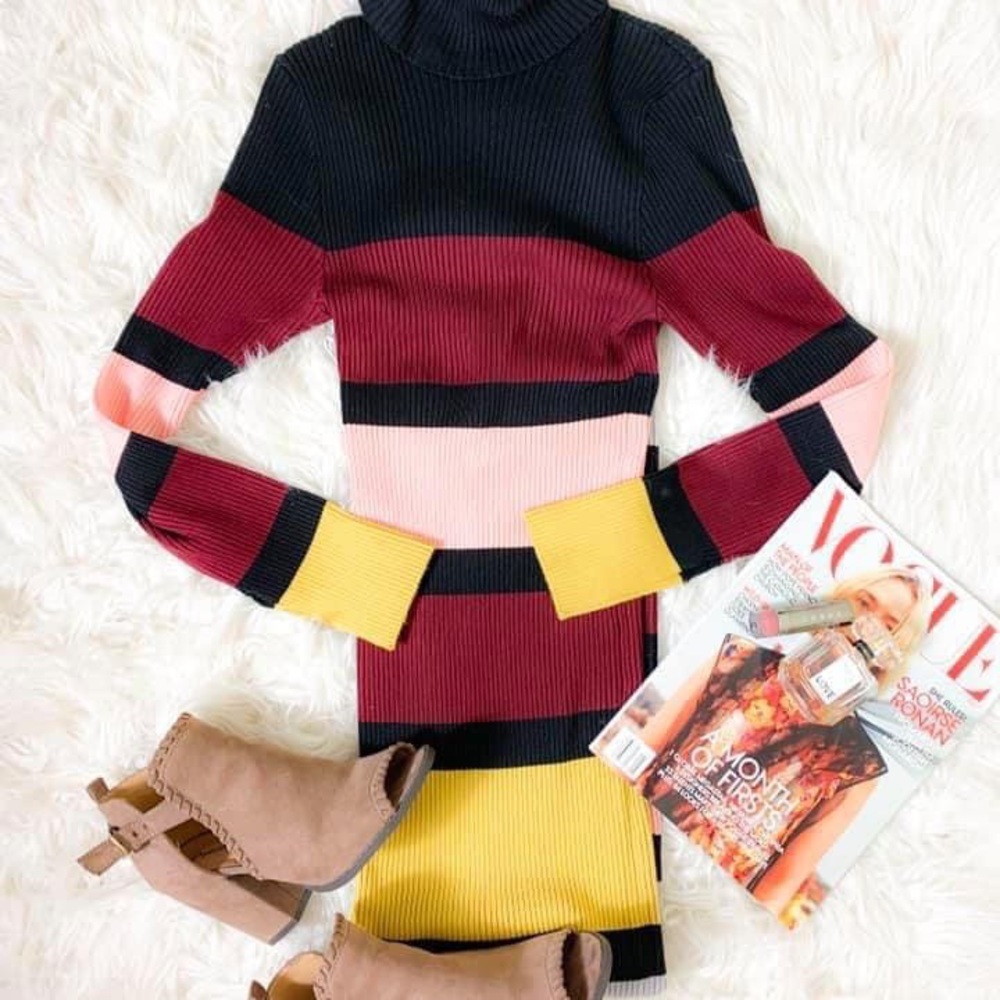 Turtle Neck Sweater Dress - Small